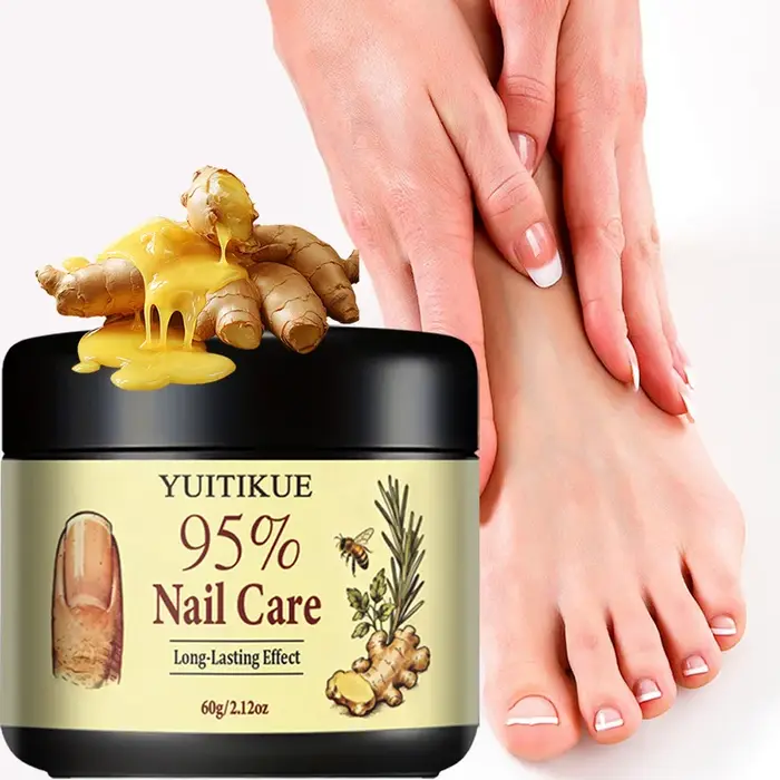 Crème de soin des ongles YUITIKUE 95% | Nourriture longue durée | Formule naturelle au gingembre et au romarin