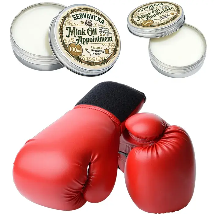 Crème spéciale à l'huile de vison pour gants de boxe - Prévient les fissures et les dommages causés par la