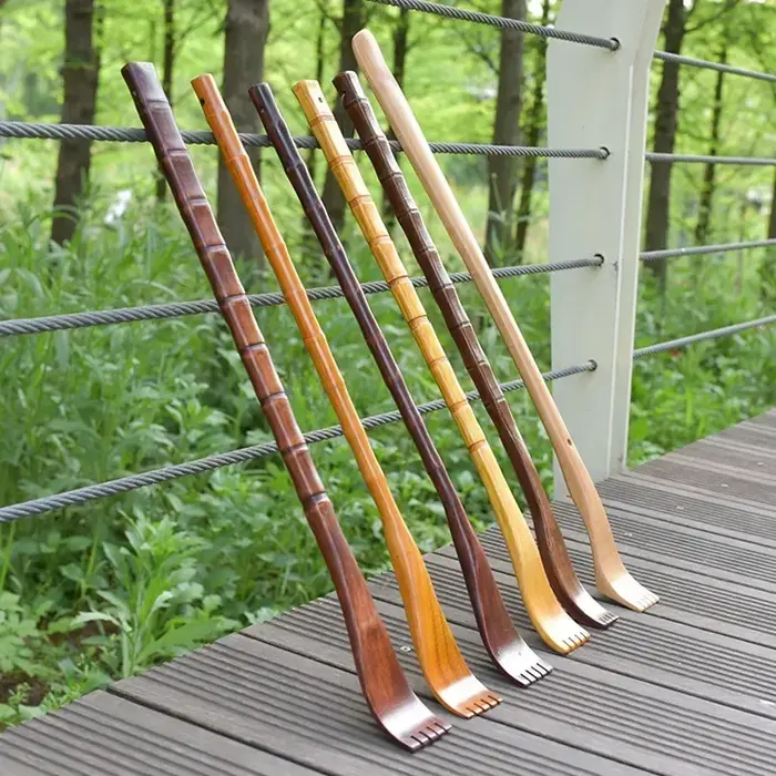Gratte-dos en bois à Long manche