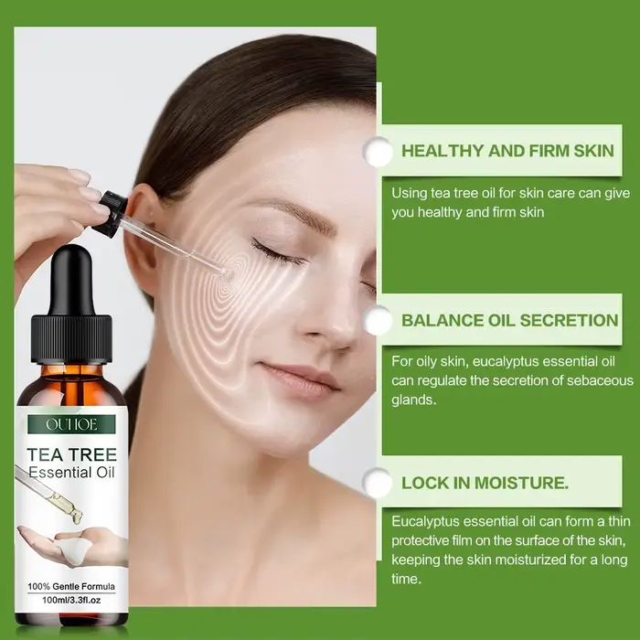 Huile d'arbre à thé naturelle hydratante pour le visage et le corps