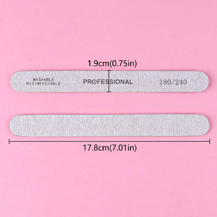 Limes à ongles en bois pour manucure, tampon en bois gris épais et droit, grain 100/180, pédicure pr
