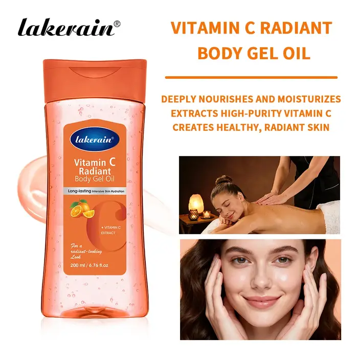 Huile Corporelle Éclatante à la Vitamine C et au Curcuma – Adoucit les Peaux Sèches