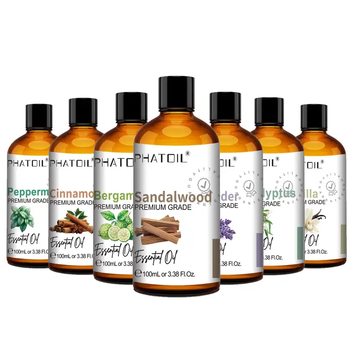 Huile Essentielle Naturelle PHATOIL pour Diffuseur et Fabrication de Bougies - 100ml - Bois de Santal