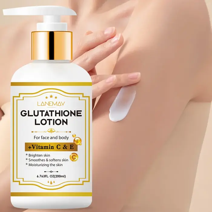 Lotion au glutathion avec vitamine C&E - Hydratant éclaircissant, hydratant pour le visage et le cor