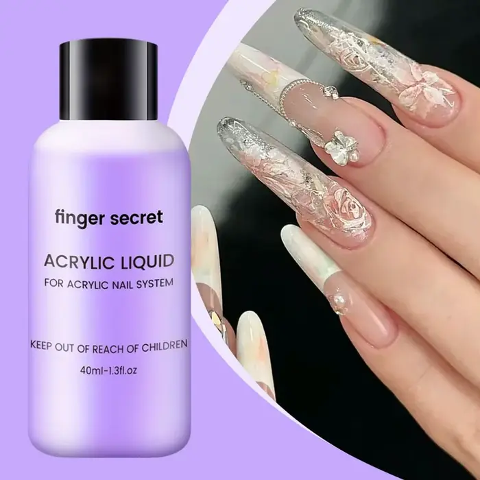 Cristal monomère liquide acrylique pour ongles, 40ml/75ml/120ml/240ml, pour Nail Art, Extension de p