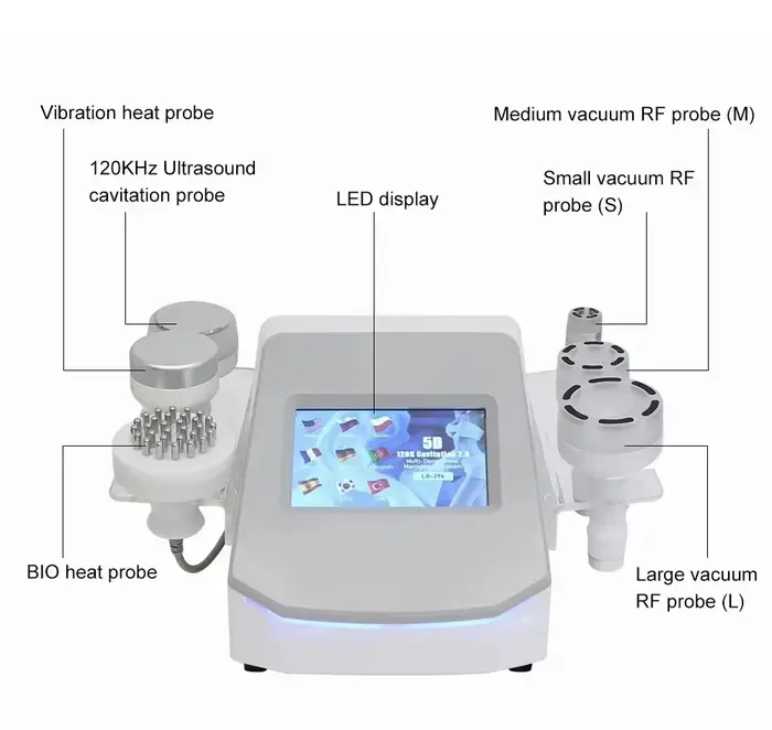 Appareil de Cavitation et de Thérapie par le Vide 120K, Ultrasonique 5D pour la Combustion des Grais