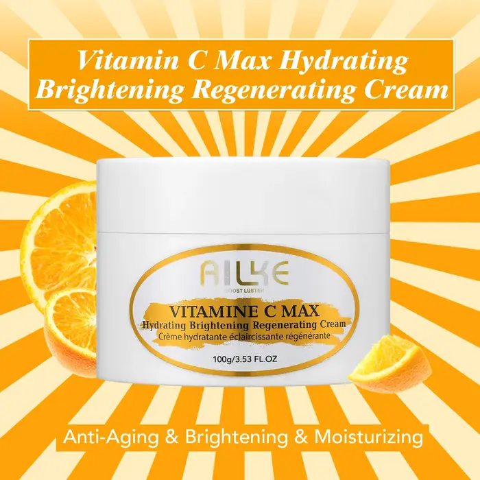 AILKE crème éclaircissante pour le corps, avec vitamine C, acide hyaluronique, beurre de karité, réd
