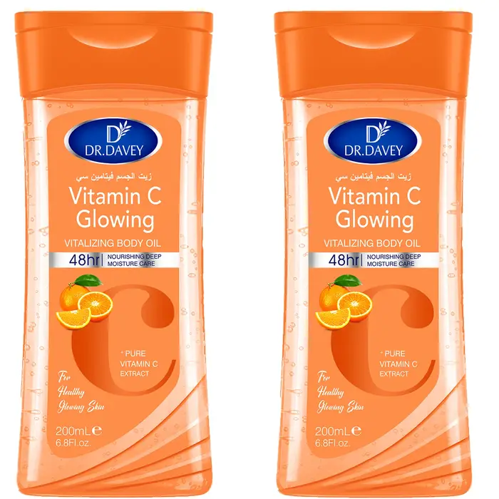 2PCS 200ml DR.DAVEY VITAMINE C Huile corporelle pour le soin de la peau, hydratante et nourrissante,