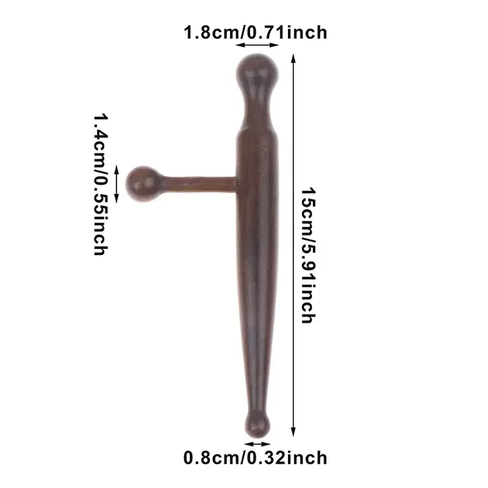 ☭ Stylo d'acupression en bois fait main, bâton de massage réflexologie à double tête pour la thérapi