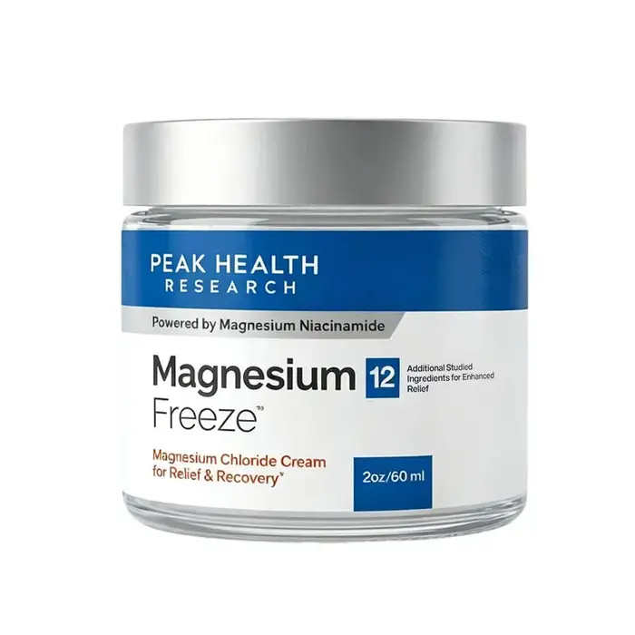 Crème Hydratante Magnésium 12 60ml par Peak Health Research Hydrate en profondeur, apaise la peau, c