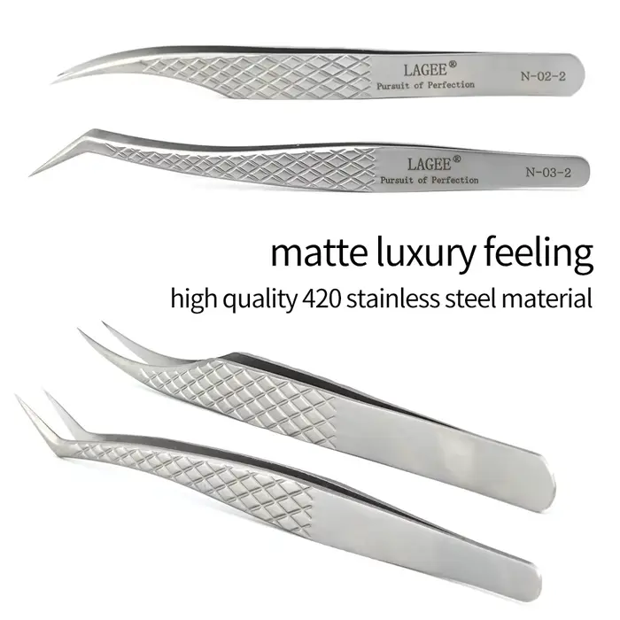 LAGEE pince à épiler extension de cils volume précis luxe diamant poignée 420 acier inoxydable haute