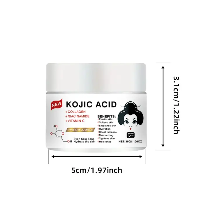Crème pour le visage et le cou à l'acide kojique - Hydratante