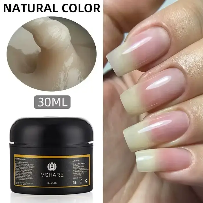 MSHARE 30g aspect naturel Poly ongles acrylique Gel Extensions d'ongles constructeur UV Led Acrylgel