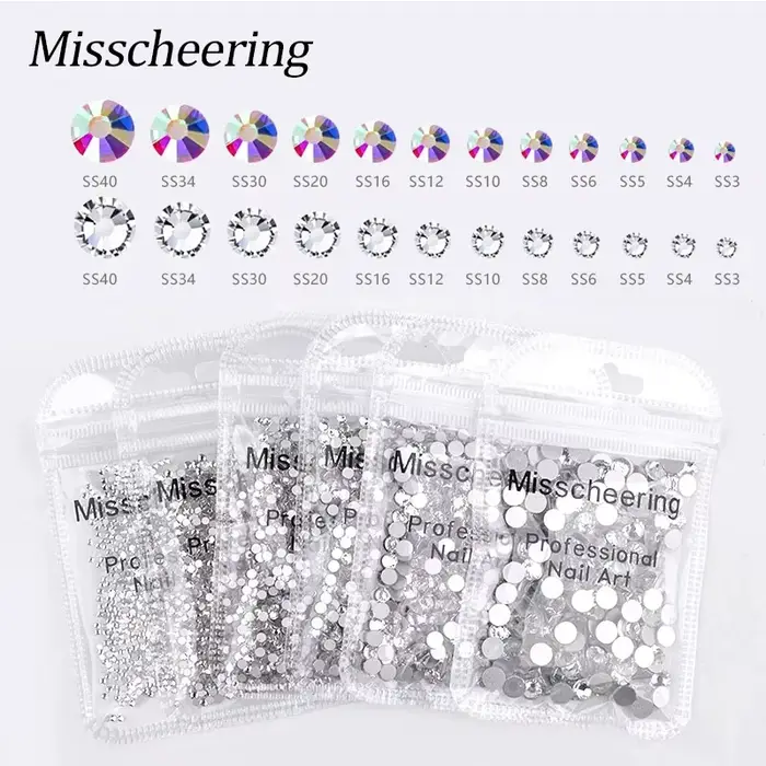 144/288/1440 pièces SS3-SS50 cristal AB clair Strass pour ongles Non correcteurs pierres à dos plat