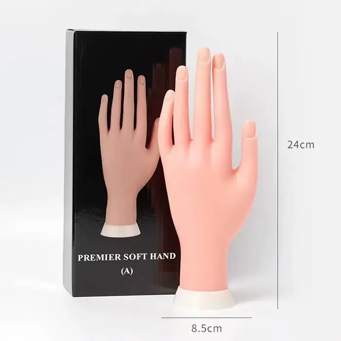 Main d'entraînement pour ongles en acrylique, mains de mannequin pour la pratique des ongles, mains