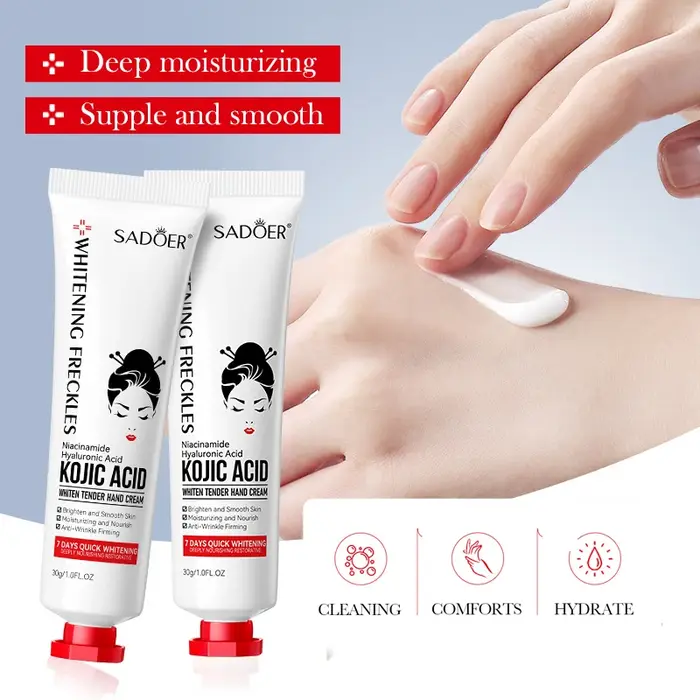 SADOER crème pour les mains à l'acide kojique hydratant nourrissant éclaircissant crèmes