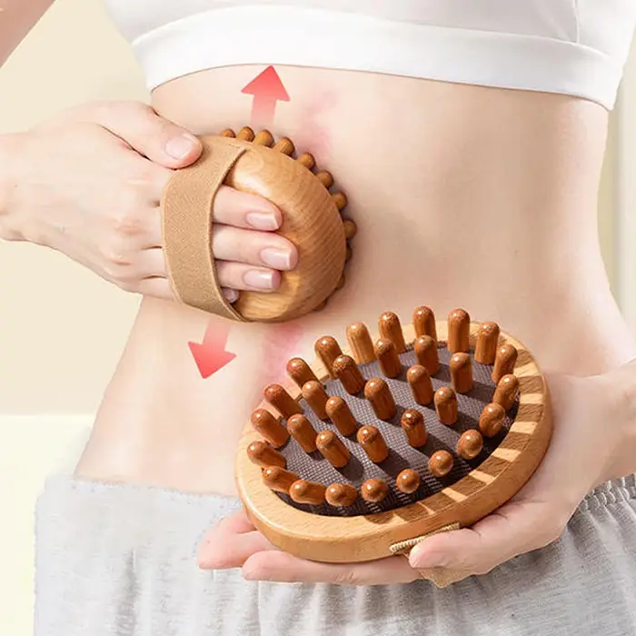Brosse Anti-Cellulite pour le corps, huile essentielle apaisante en bois, coussin d'air pour Spa, pe
