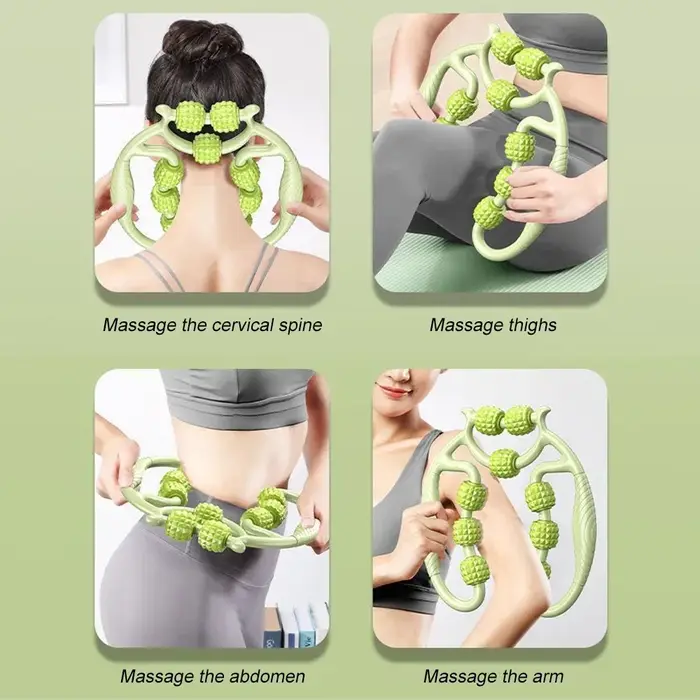 1 pièce Rouleau de massage musculaire à 9 roues pour soulager les douleurs musculaires