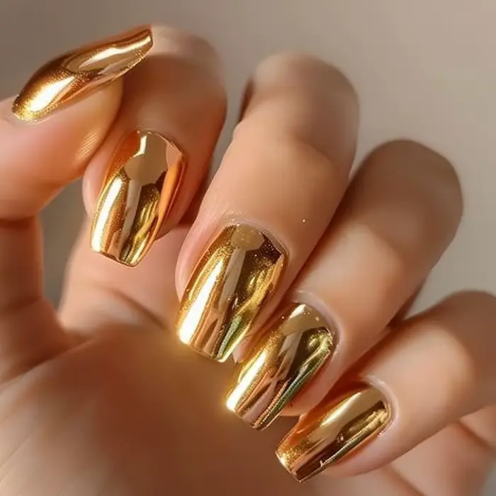Poudre à ongles effet miroir chromé doré, holographique, métallique, champagne, doré, titane, poussi