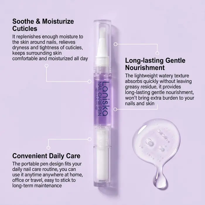 Huile nutritive pour ongles, soin fortifiant des ongles, stylo hydratant pour cuticules, prévention des fissures, brillance naturelle, outil de manucure portable