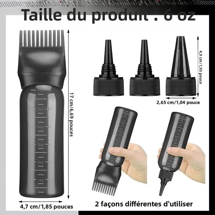 Bouteille d'application d'huile capillaire