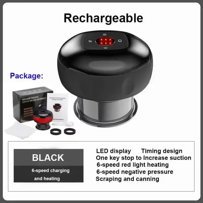 Appareil de massage intelligent par ventouses JianYouCare avec chauffage infrarouge, ventouses de guasha, anti-cellulite, brûleur de graisse, amincissant