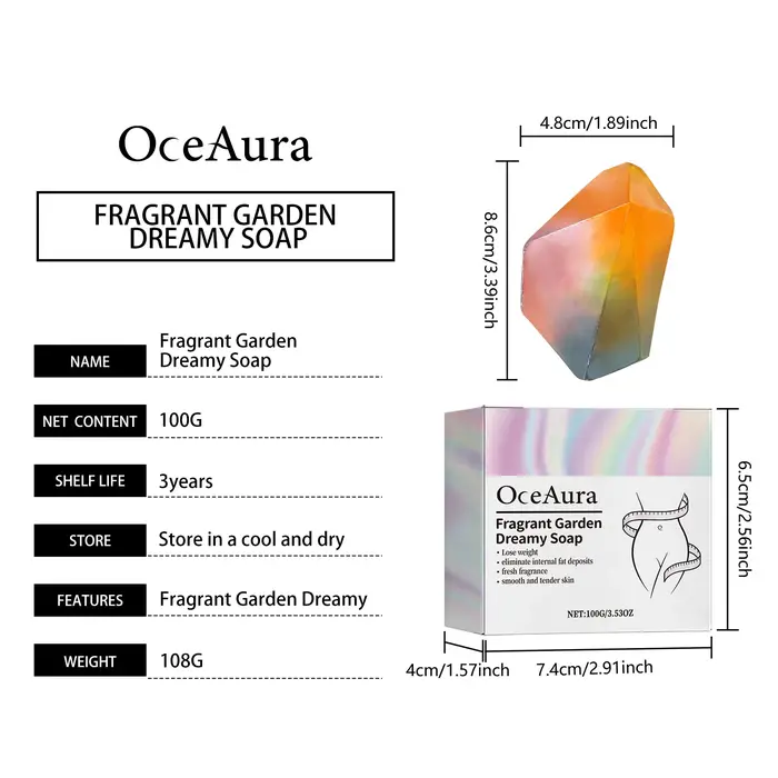 Savon OCEAURA Jardin Parfumé Rêveur Nettoyage en Profondeur et Élimination Efficace de la Saleté