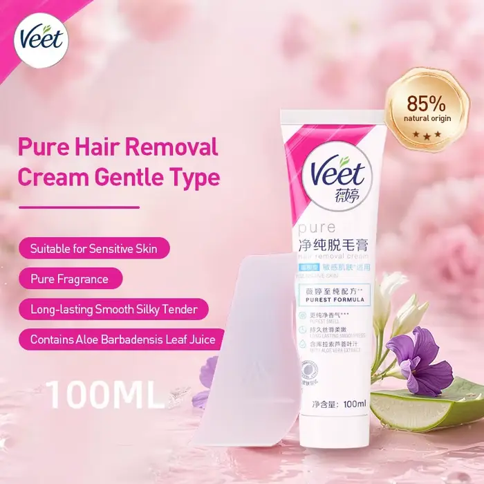 Veet crème d'épilation douce pour peaux sensibles crème d'épilation pure pour corps bras jambes 100M