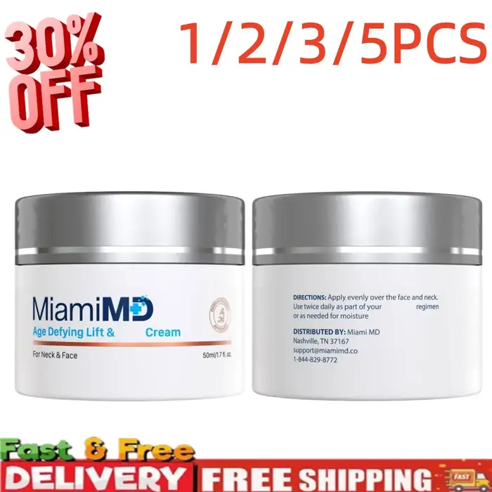 Crème pour le cou anti-âge Miami MD 50 ml, essence végétale naturelle, antioxydante, hydratante longue durée, soin liftant pour la peau
