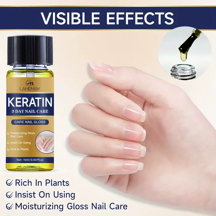 Huile de soin des ongles à la kératine – Riche en plantes