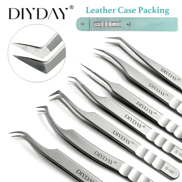 DIYDAY pince à épiler pour Extension de cils pince à épiler de précision pour sourcils en acier inox