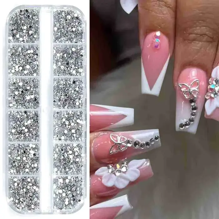Strass acryliques multi-tailles à dos plat pour Nail Art, cristal 3D, décorations DIY, paillettes, g