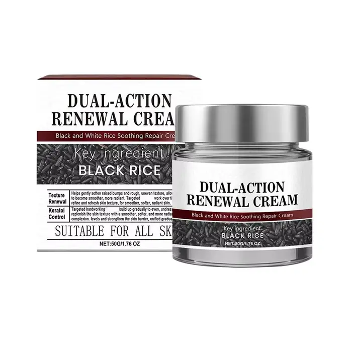 Crème à l'extrait de riz noir, réparatrice douce, hydratante apaisante pour peau sèche et sensible,
