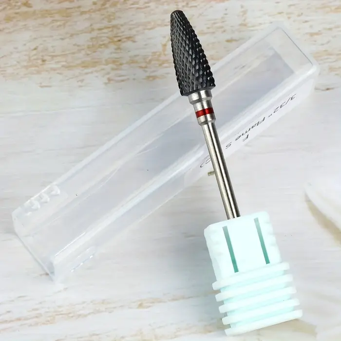 Forets à ongles en céramique noire, 3/32 pouces, sûr et professionnel, nettoyage des ongles, tête de