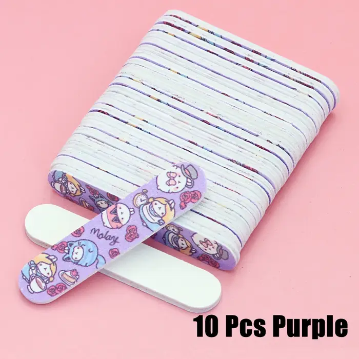 10 pièces par lot, Mini limes à ongles en plastique double face