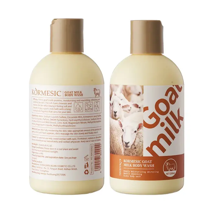 Nettoyant pour le corps au lait de chèvre, produit original pour peau lisse et sensible, sans irrita