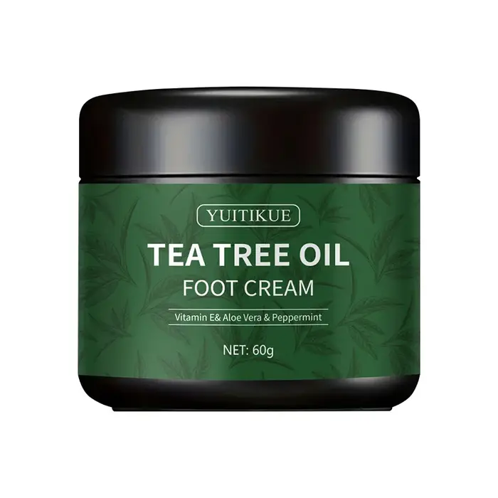 YUITIKUE Crème pour les pieds à l'huile d'arbre à thé - Vitamine E Aloe Vera Crème hydratante pour s