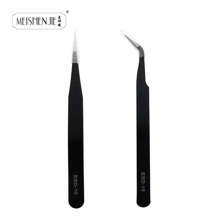MEISHENJIE-Pince à épiler en acier inoxydable pour faux cils, outil de maquillage pour extensions d'