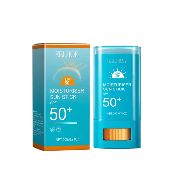 Stick solaire SPF50+ à large spectre, stick solaire éclatant pour peaux sèches et sensibles, sans tr