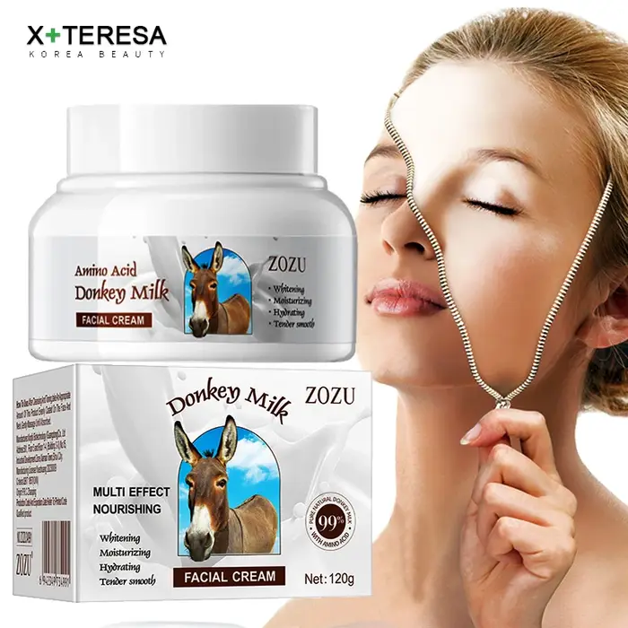 3pcs Crème pour le visage au lait d'ânesse - Forte action blanchissante
