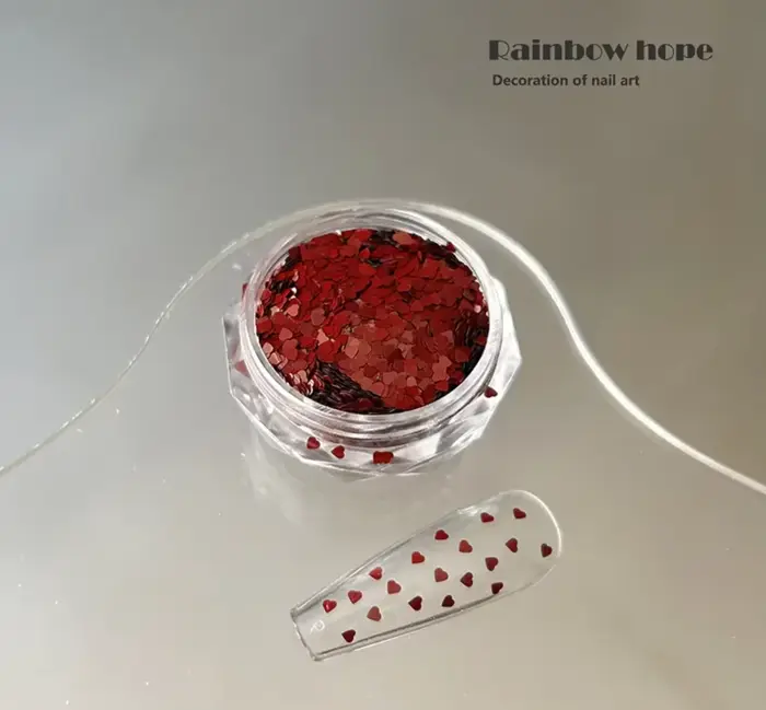 Mini étoile rouge foncé, accessoires pour ongles à paillettes, brillants, faits à la main, portables