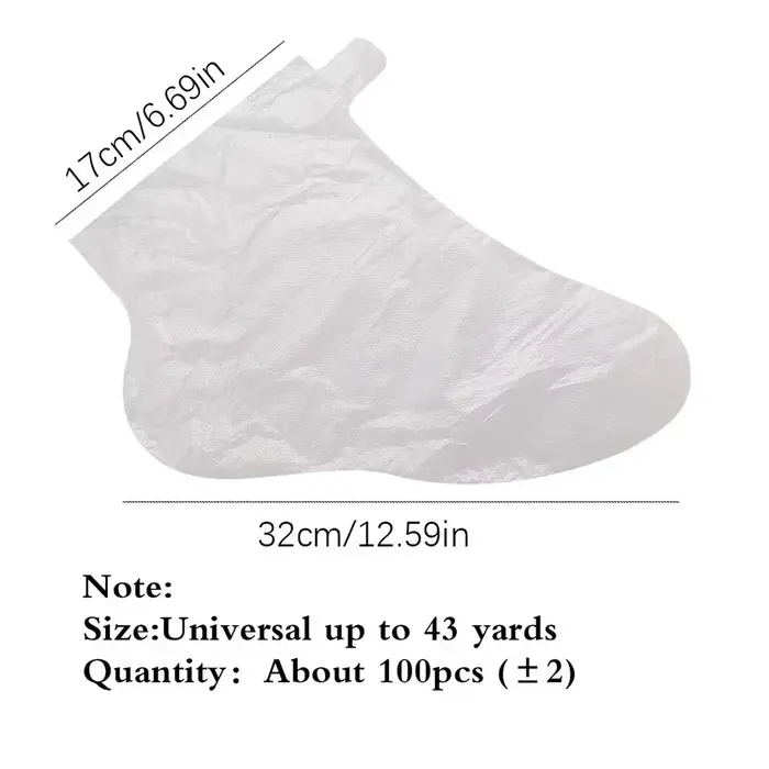 100 couvre-pieds jetables hygiéniques transparents anti-infection pour pédicure