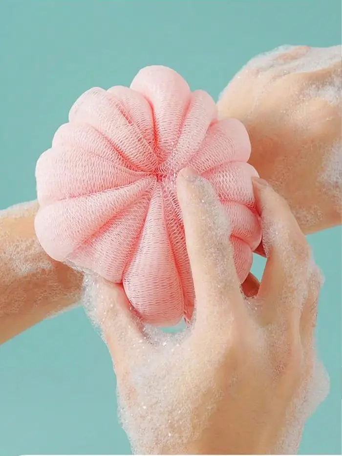 Éponge de bain douce en forme de citrouille pour le gommage et l'exfoliation