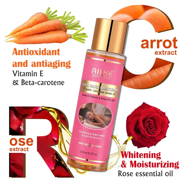 AILKE Sérum de carotène biologique huile corporelle éclaircissante