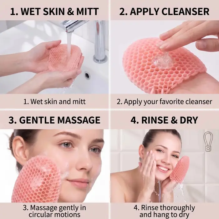 Gant de bain exfoliant en nid d'abeille
