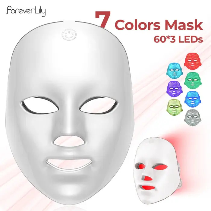 7 couleurs Photon visage masque LED lumière rouge Anti-rides rajeunissement soins de la peau LED masque Facial beauté SPA Ance réparation peau éclaircir