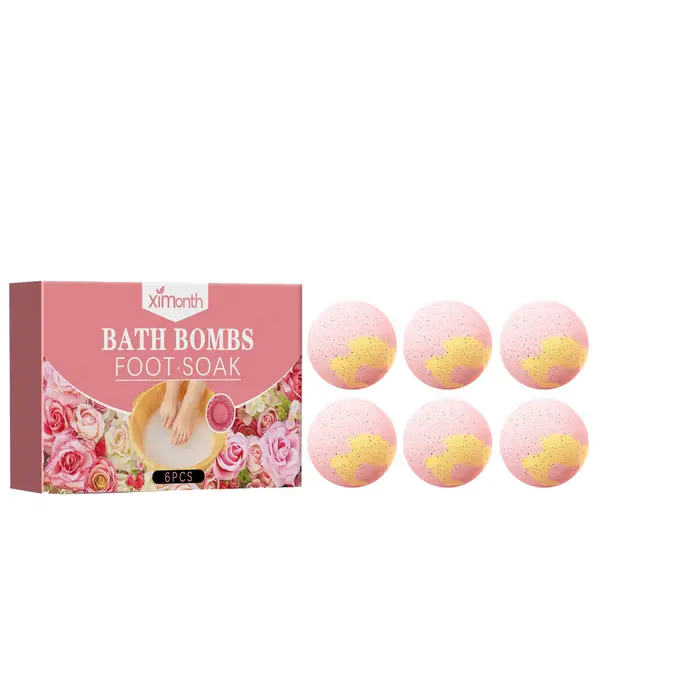 Boule de bain de pieds à la rose, comprimé effervescent nourrissant pour bain de pieds, nettoyage en profondeur, exfoliation de la peau des pieds, soin relaxant, spa, apaise les pieds fatigués