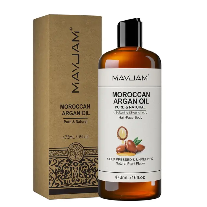 Huile d'Argan Marocaine Pure et Naturelle MAYJAM pour Massage du Visage