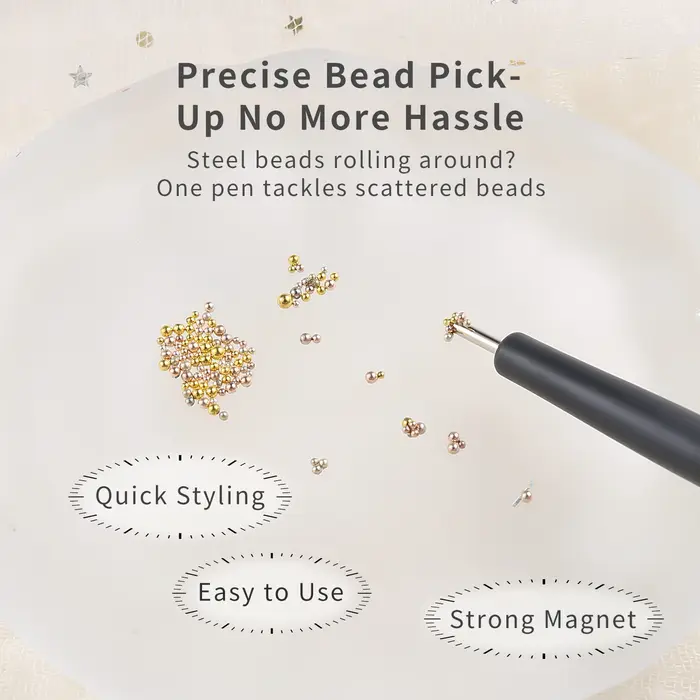3D petites perles à ongles stylo magnétique alignement en un clic Super fort 1/2 pièces outils d'art