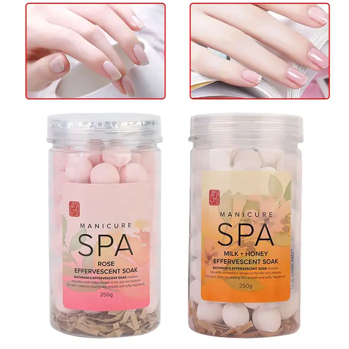 Boule de trempage effervescente pour manucure des ongles